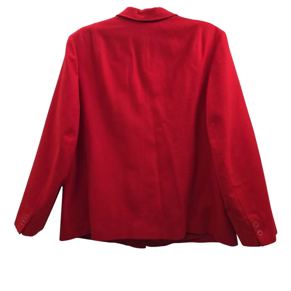 Vintage Pendleton Blazer Womens Large Red Wool Jacket Made USA 90s Heritage